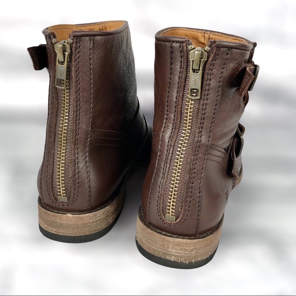 Women's FRYE Tyler Engineer Boots Dark Brown Sz. 8 - Picture 3 of 12